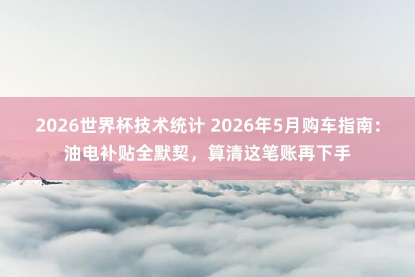 2026世界杯技术统计 2026年5月购车指南：油电补贴全默契，算清这笔账再下手