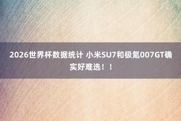 2026世界杯数据统计 小米SU7和极氪007GT确实好难选！！