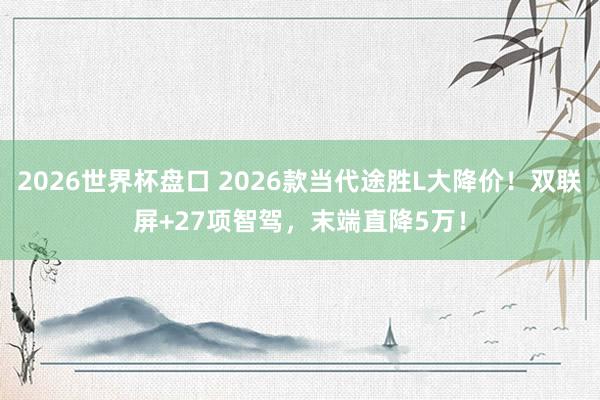 2026世界杯盘口 2026款当代途胜L大降价！双联屏+27项智驾，末端直降5万！