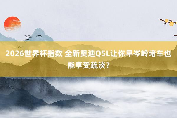 2026世界杯指数 全新奥迪Q5L让你早岑岭堵车也能享受疏淡？
