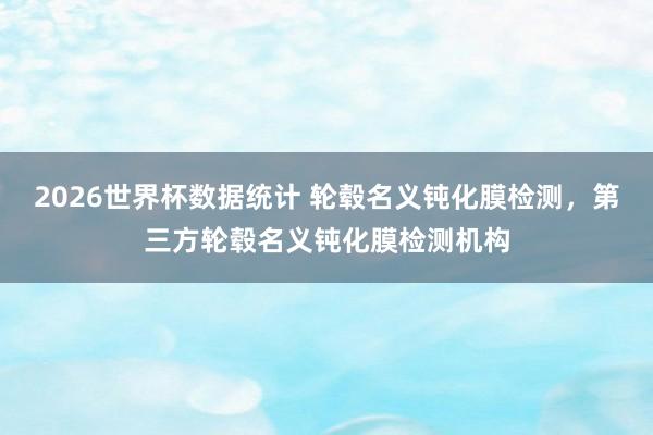 2026世界杯数据统计 轮毂名义钝化膜检测，第三方轮毂名义钝化膜检测机构