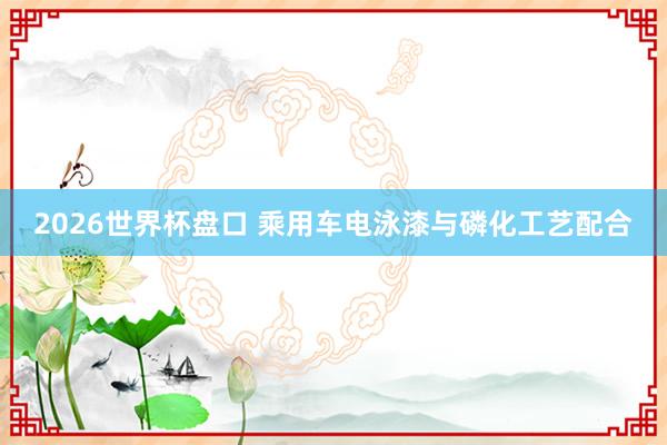 2026世界杯盘口 乘用车电泳漆与磷化工艺配合