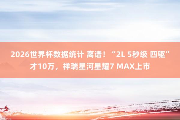 2026世界杯数据统计 离谱！“2L 5秒级 四驱”才10万，祥瑞星河星耀7 MAX上市