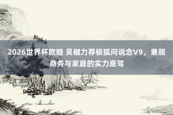 2026世界杯欧赔 吴樾力荐极狐问说念V9，兼顾商务与家庭的实力座驾