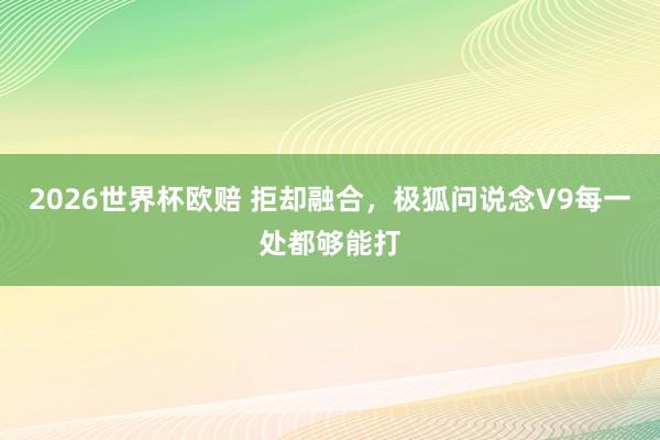 2026世界杯欧赔 拒却融合，极狐问说念V9每一处都够能打