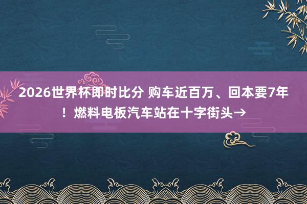 2026世界杯即时比分 购车近百万、回本要7年！燃料电板汽车站在十字街头→