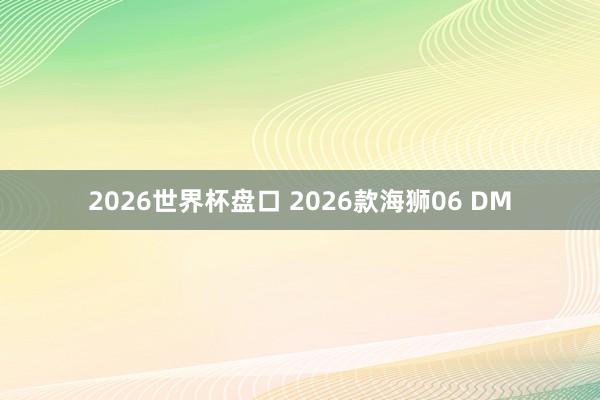 2026世界杯盘口 2026款海狮06 DM