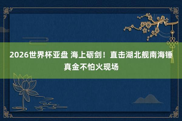 2026世界杯亚盘 海上砺剑！直击湖北舰南海锤真金不怕火现场