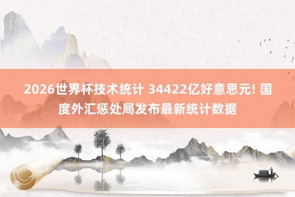 2026世界杯技术统计 34422亿好意思元! 国度外汇惩处局发布最新统计数据