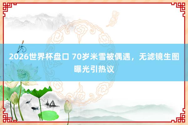 2026世界杯盘口 70岁米雪被偶遇,无滤镜生图曝光引热议