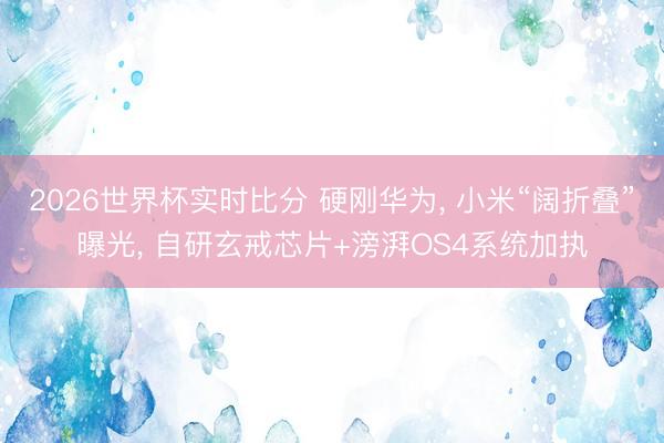2026世界杯实时比分 硬刚华为, 小米“阔折叠”曝光, 自研玄戒芯片+滂湃OS4系统加执